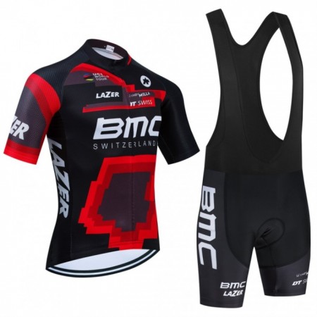 Completo Maglia + Pantaloncino con bretelle 2024 BMC-Switzerland Manica Corta Nero